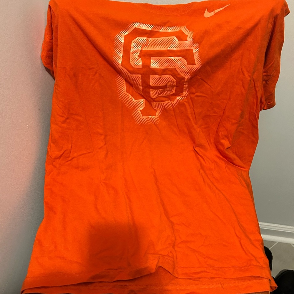 Nike Vibrant Orange Tee with San Francisco Giants Logo.
